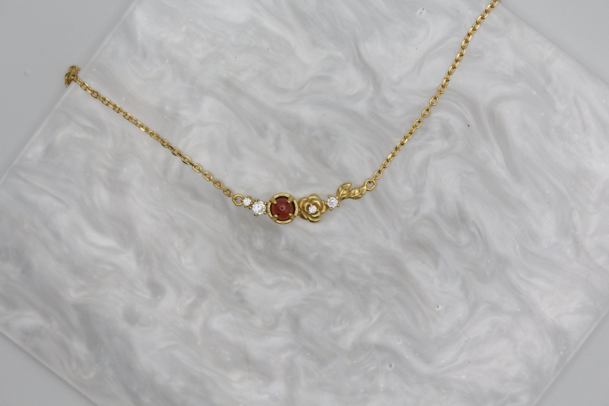 Scarlet Bloom Necklace | Mozambique Garnet Necklace | Young's Jewellery