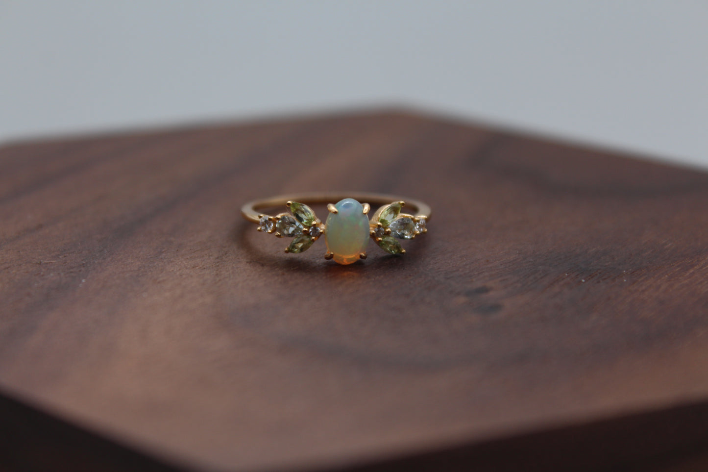 Serenite Natural Ring | Topaz Sidestone Ring | Young's Jewellery