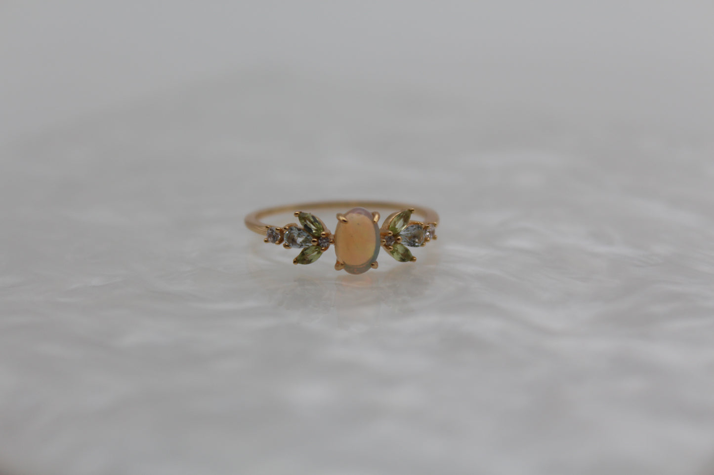 Serenite Natural Ring | Topaz Sidestone Ring | Young's Jewellery