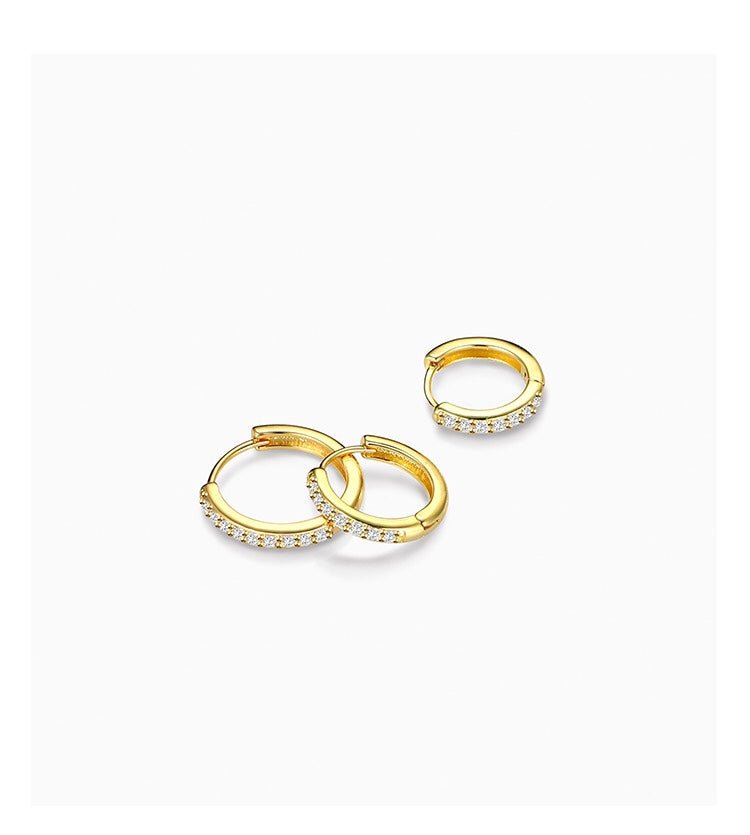 Gold Cubic Huggies | Ellie Cubic Huggies | Young's Jewellery