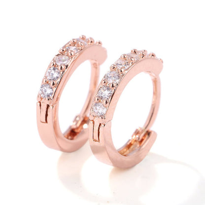 Rose Gold Cubic Huggies | Ellie Cubic Huggies | Young's Jewellery