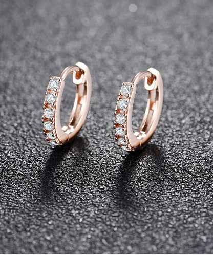 Rose Gold Cubic Huggies | Ellie Cubic Huggies | Young's Jewellery